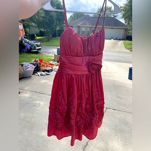 B. Darlin Pink Floral Knee Length Dress, Size 3/4